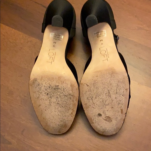 Black Peep Toe Heels with Strap - Picture 15 of 16